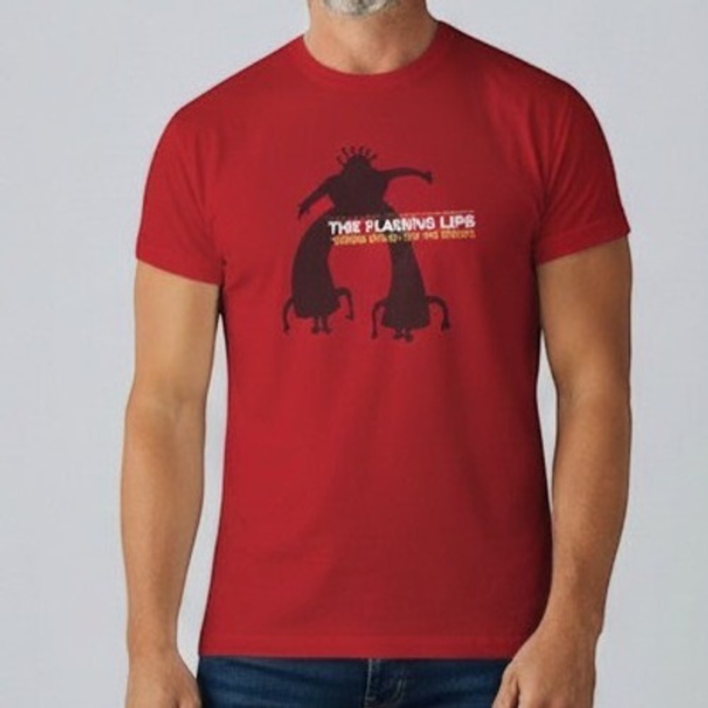 American Apparel The Flaming Lips Band T-Shirt Men L Red Yoshimi Pink Robots Tee
